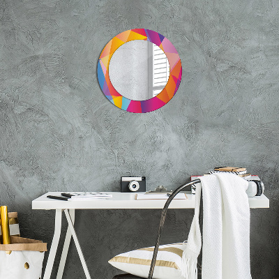 Round mirror printed frame Geometric composition