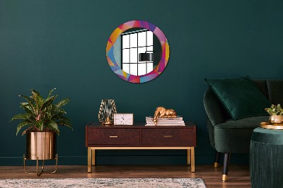 Round mirror printed frame Geometric composition