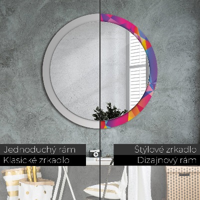 Round mirror printed frame Geometric composition