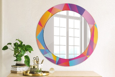 Round mirror printed frame Geometric composition