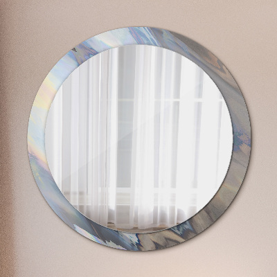 Round decorative wall mirror Holographic texture