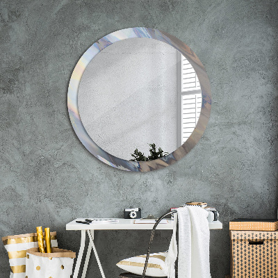 Round decorative wall mirror Holographic texture