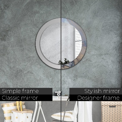 Round decorative wall mirror Holographic texture