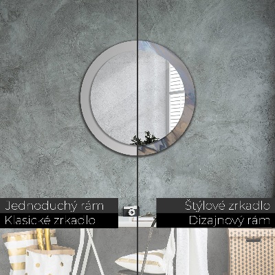 Round decorative wall mirror Holographic texture