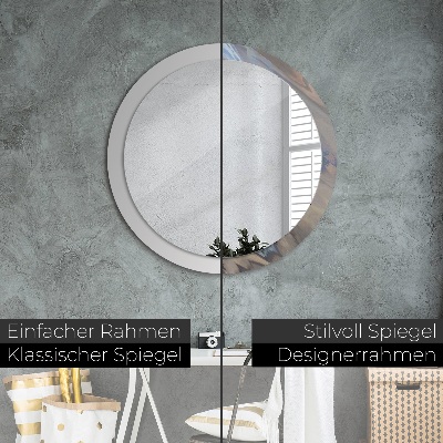 Round decorative wall mirror Holographic texture