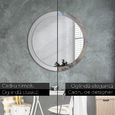 Round decorative wall mirror Holographic texture