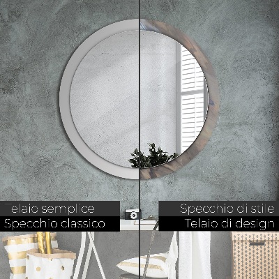 Round decorative wall mirror Holographic texture