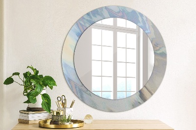 Round decorative wall mirror Holographic texture