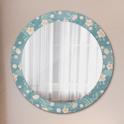 Round decorative wall mirror Floral pattern