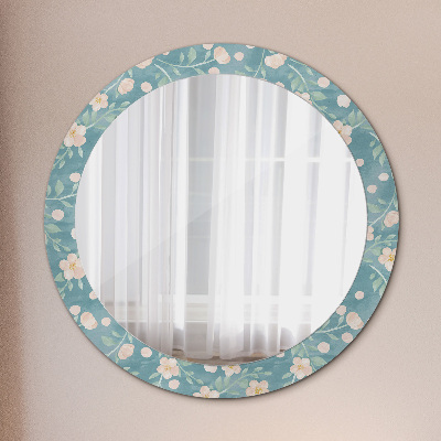 Round decorative wall mirror Floral pattern