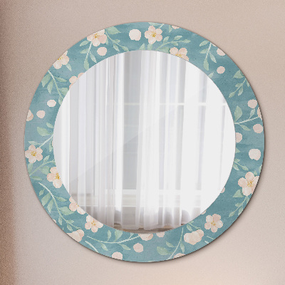 Round decorative wall mirror Floral pattern