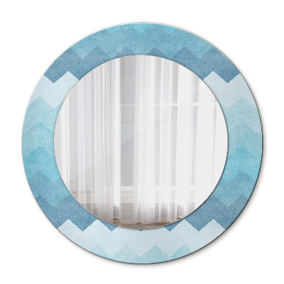 Round decorative wall mirror Chevron pattern