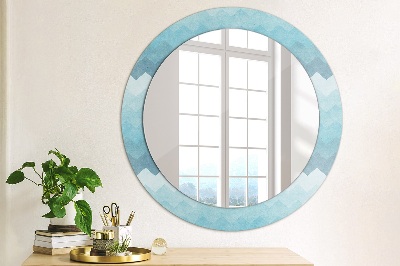 Round decorative wall mirror Chevron pattern