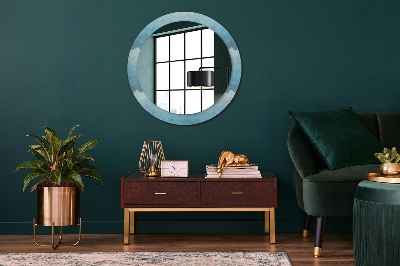 Round decorative wall mirror Chevron pattern