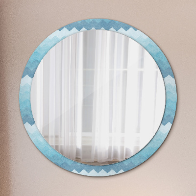 Round decorative wall mirror Chevron pattern