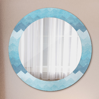 Round decorative wall mirror Chevron pattern