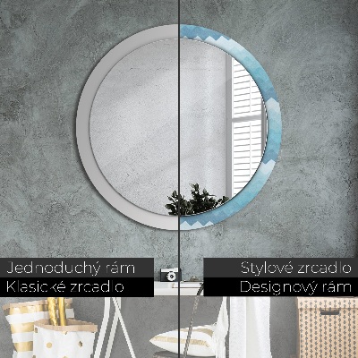 Round decorative wall mirror Chevron pattern