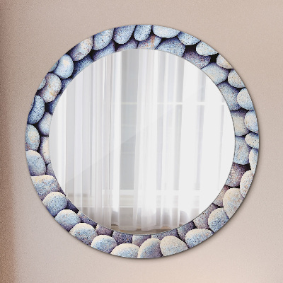 Round mirror printed frame Sea stones circle