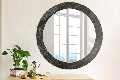 Round mirror printed frame Black stone