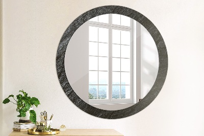 Round mirror printed frame Black stone