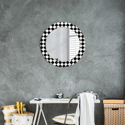 Round mirror decor Chess desk