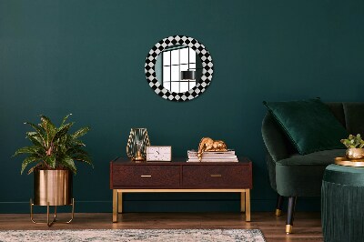 Round mirror decor Chess desk