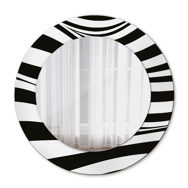 Round mirror decor Abstract wave