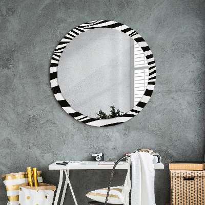 Round mirror decor Abstract wave