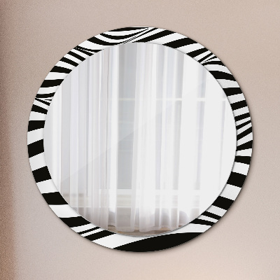 Round mirror decor Abstract wave