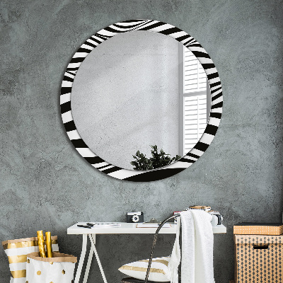 Round mirror decor Abstract wave