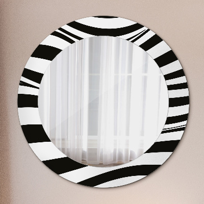 Round mirror decor Abstract wave