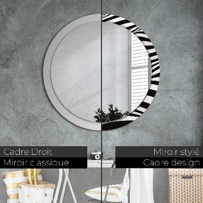 Round mirror decor Abstract wave