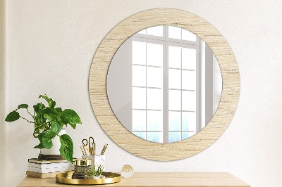 Round mirror decor Light wood