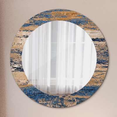 Round mirror decor Abstract wood