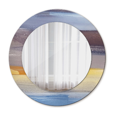 Round mirror decor Abstract painting