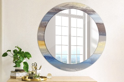 Round mirror decor Abstract painting