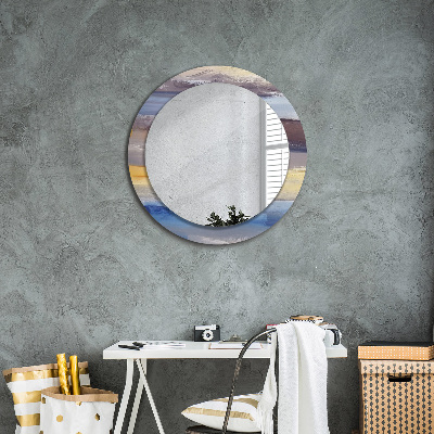 Round mirror decor Abstract painting