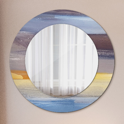 Round mirror decor Abstract painting