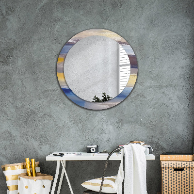 Round mirror decor Abstract painting