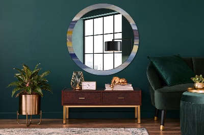 Round mirror decor Abstract painting