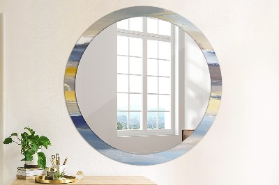 Round mirror decor Abstract painting