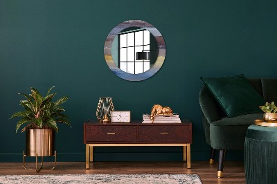 Round mirror decor Abstract painting