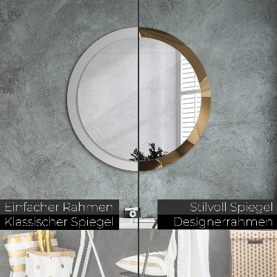 Round mirror decor Modern abstract