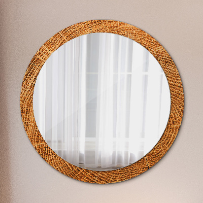 Round mirror decor Oak wood