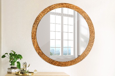 Round mirror decor Oak wood