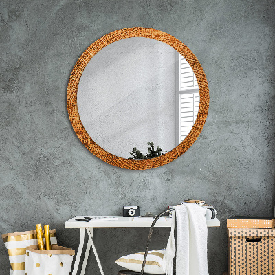 Round mirror decor Oak wood