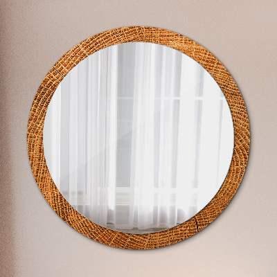 Round mirror decor Oak wood