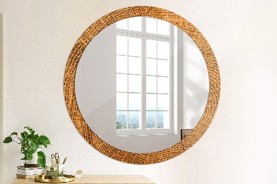 Round mirror decor Oak wood