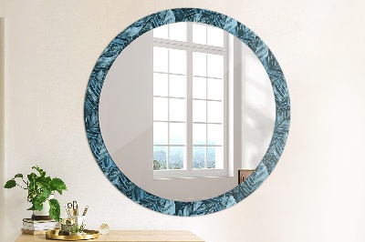 Round decorative wall mirror Jungle foliage