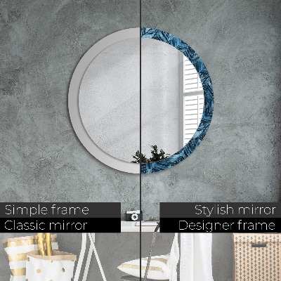 Round decorative wall mirror Jungle foliage